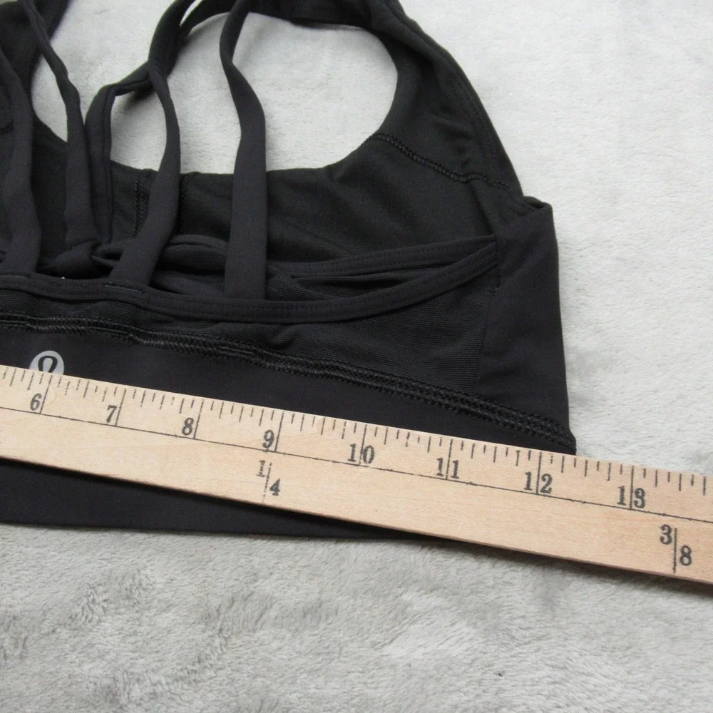 Lululemon Sports Bra Black 6 Soul Cycle Multi Strap Gym Yoga Run Active Crossfit